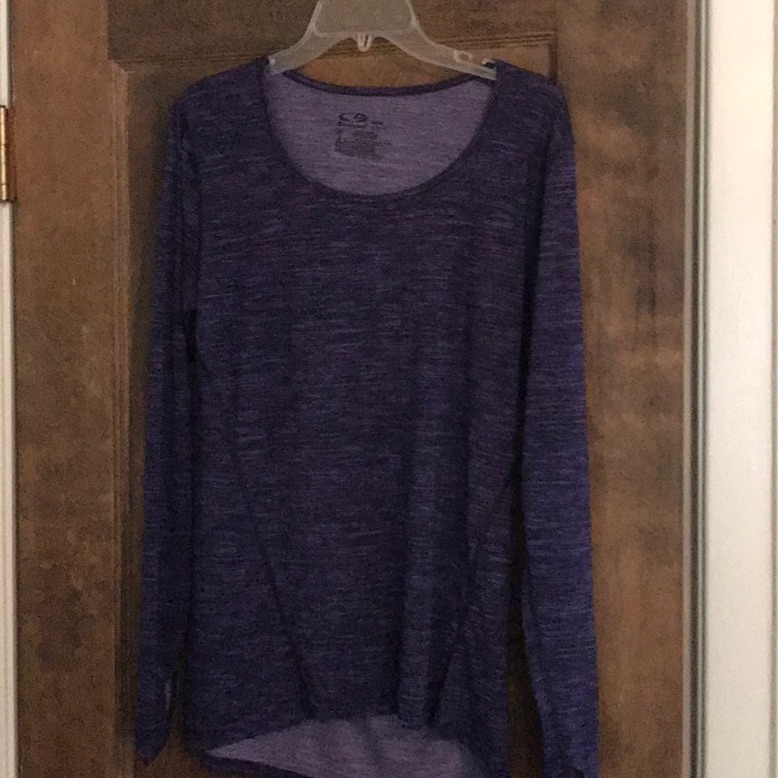 Champion Xl Long Sleeve Blue/Purple Top With Thumb Holes In Sleeves.